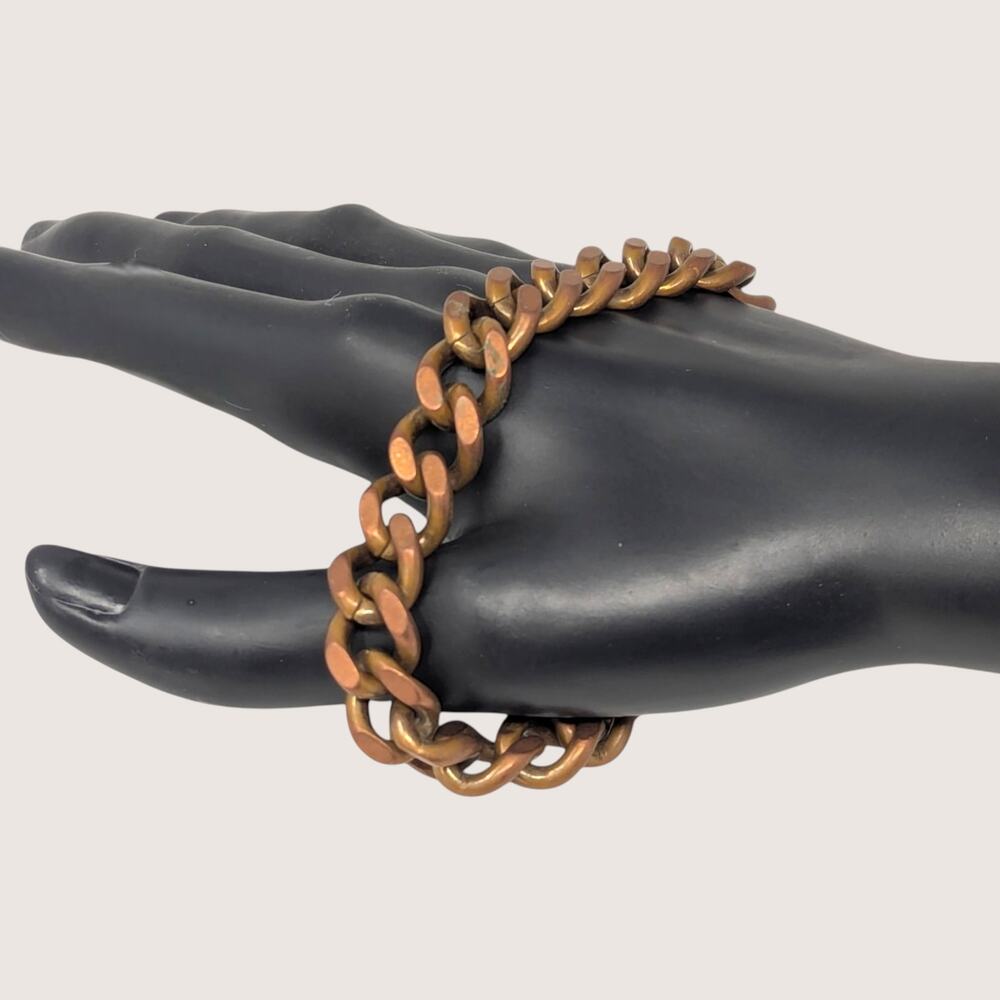 Vintage Solid Copper Chunky Curb Link Bracelet